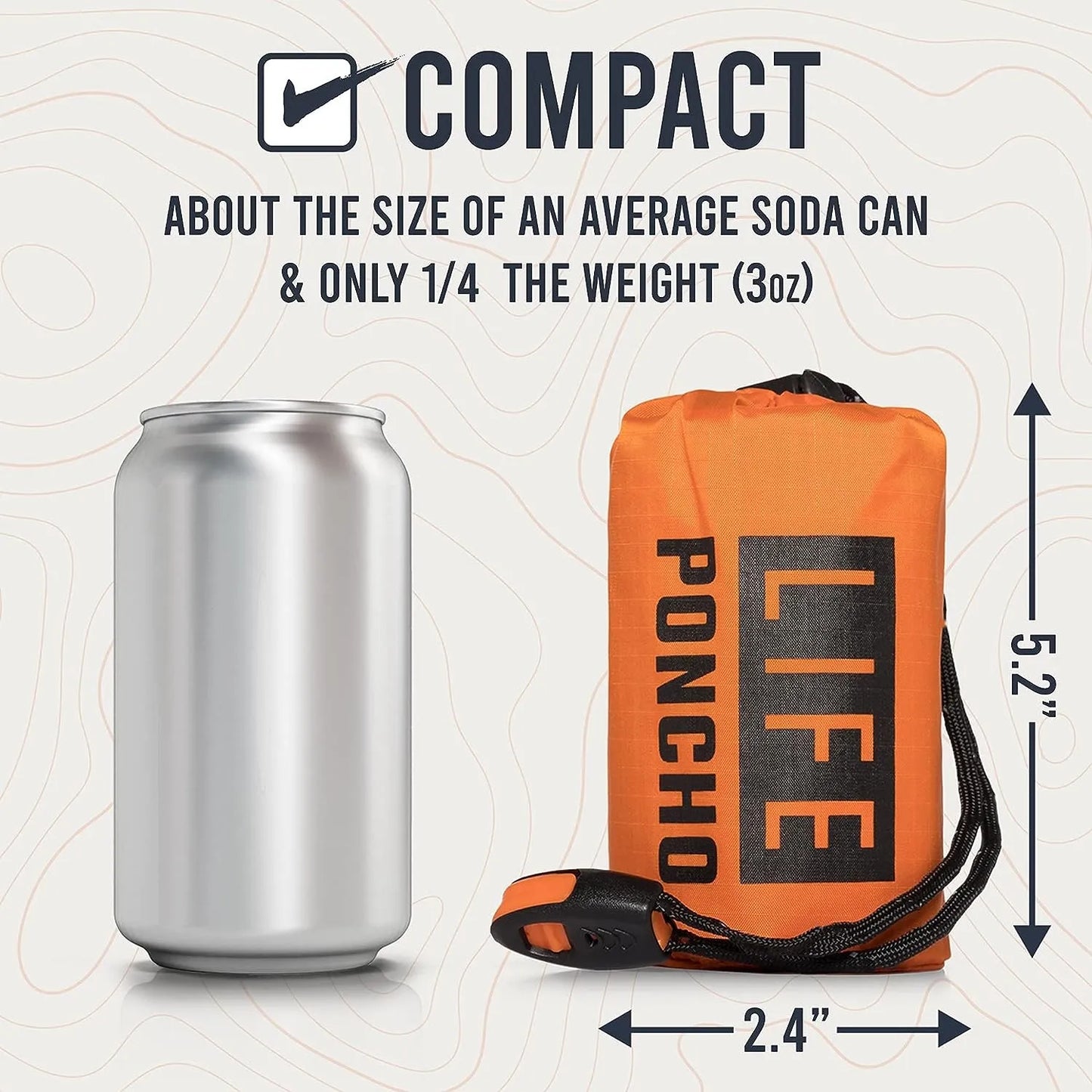 Poncho de Pluie / Couverture de Survie Thermique d'Urgence