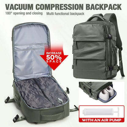 Travel Essentials Vacuum Storage Bag, Carry on Vacuum Compression Travel Backpack For Hiking, Compressed Space Saving Clothes