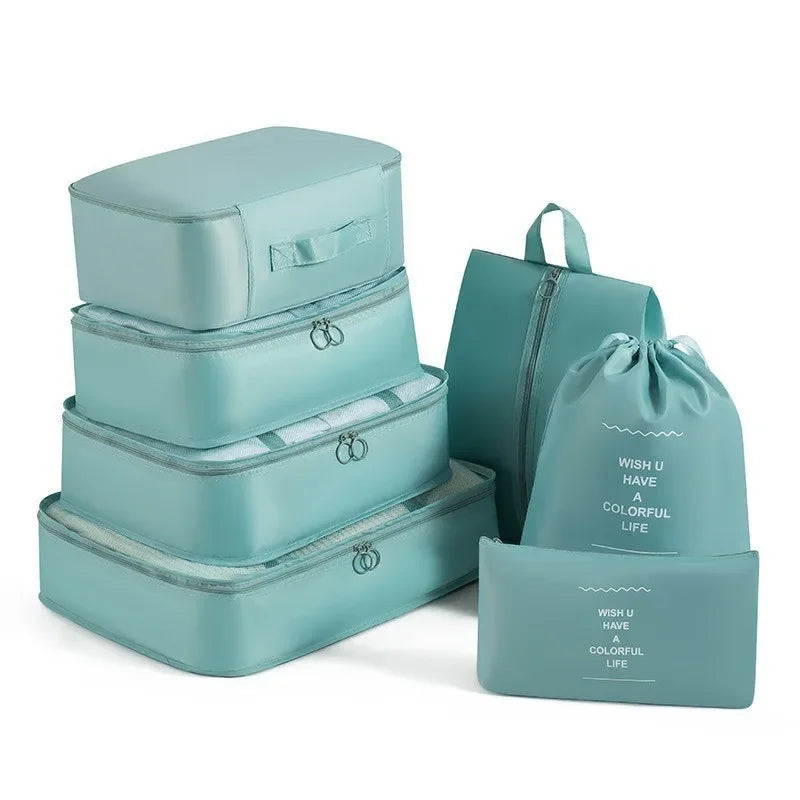 7-piece travel storage bag, portable bag, trendy bag, folding, storage, handbag, packaging box set, convenient for travel