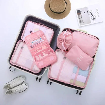 7-piece travel storage bag, portable bag, trendy bag, folding, storage, handbag, packaging box set, convenient for travel