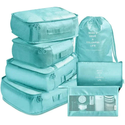 7-piece travel storage bag, portable bag, trendy bag, folding, storage, handbag, packaging box set, convenient for travel