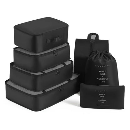 7-piece travel storage bag, portable bag, trendy bag, folding, storage, handbag, packaging box set, convenient for travel
