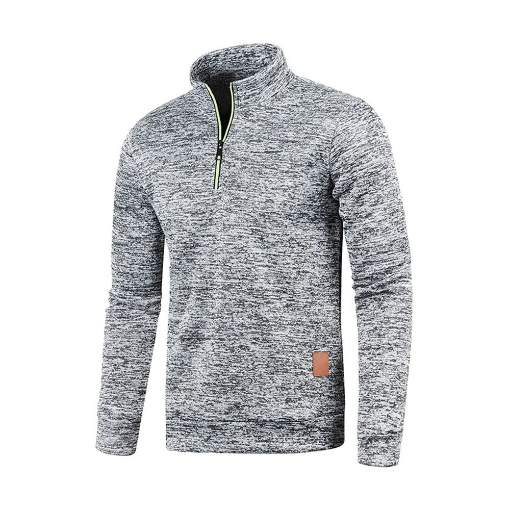 Sweat demi-zip homme – Tissu épais et col montant