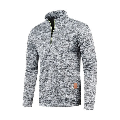 Sweat demi-zip homme – Tissu épais et col montant