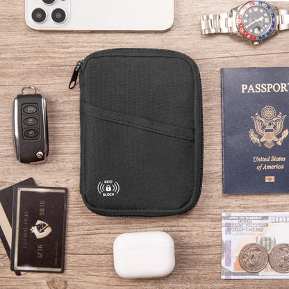 Pochette Porte-Passeport et Portefeuille de Voyage RFID Premium