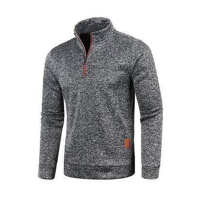 Sweat demi-zip homme – Tissu épais et col montant