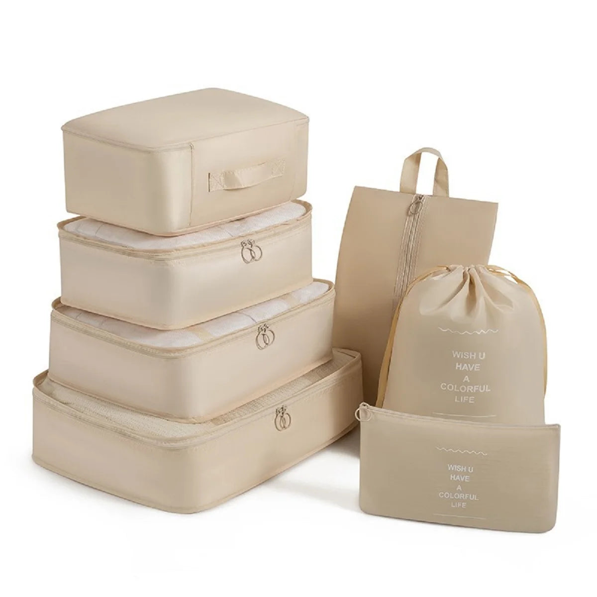 7-piece travel storage bag, portable bag, trendy bag, folding, storage, handbag, packaging box set, convenient for travel