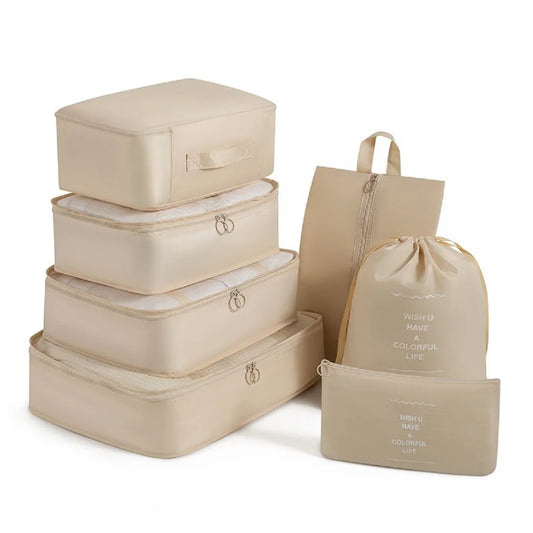 7-piece travel storage bag, portable bag, trendy bag, folding, storage, handbag, packaging box set, convenient for travel