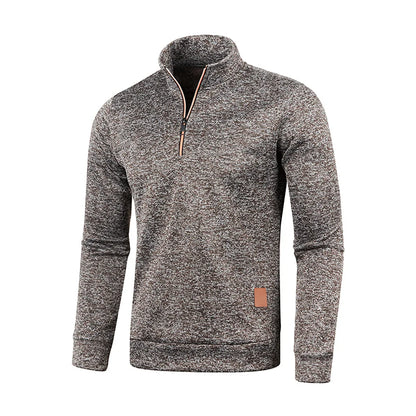 Sweat demi-zip homme – Tissu épais et col montant