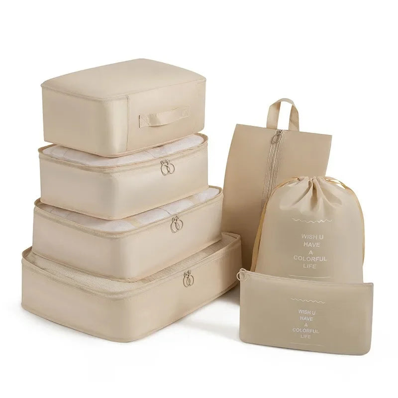 7-piece travel storage bag, portable bag, trendy bag, folding, storage, handbag, packaging box set, convenient for travel