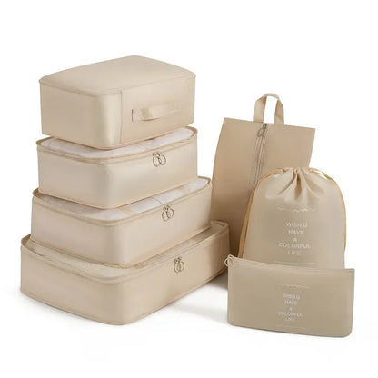 7-piece travel storage bag, portable bag, trendy bag, folding, storage, handbag, packaging box set, convenient for travel