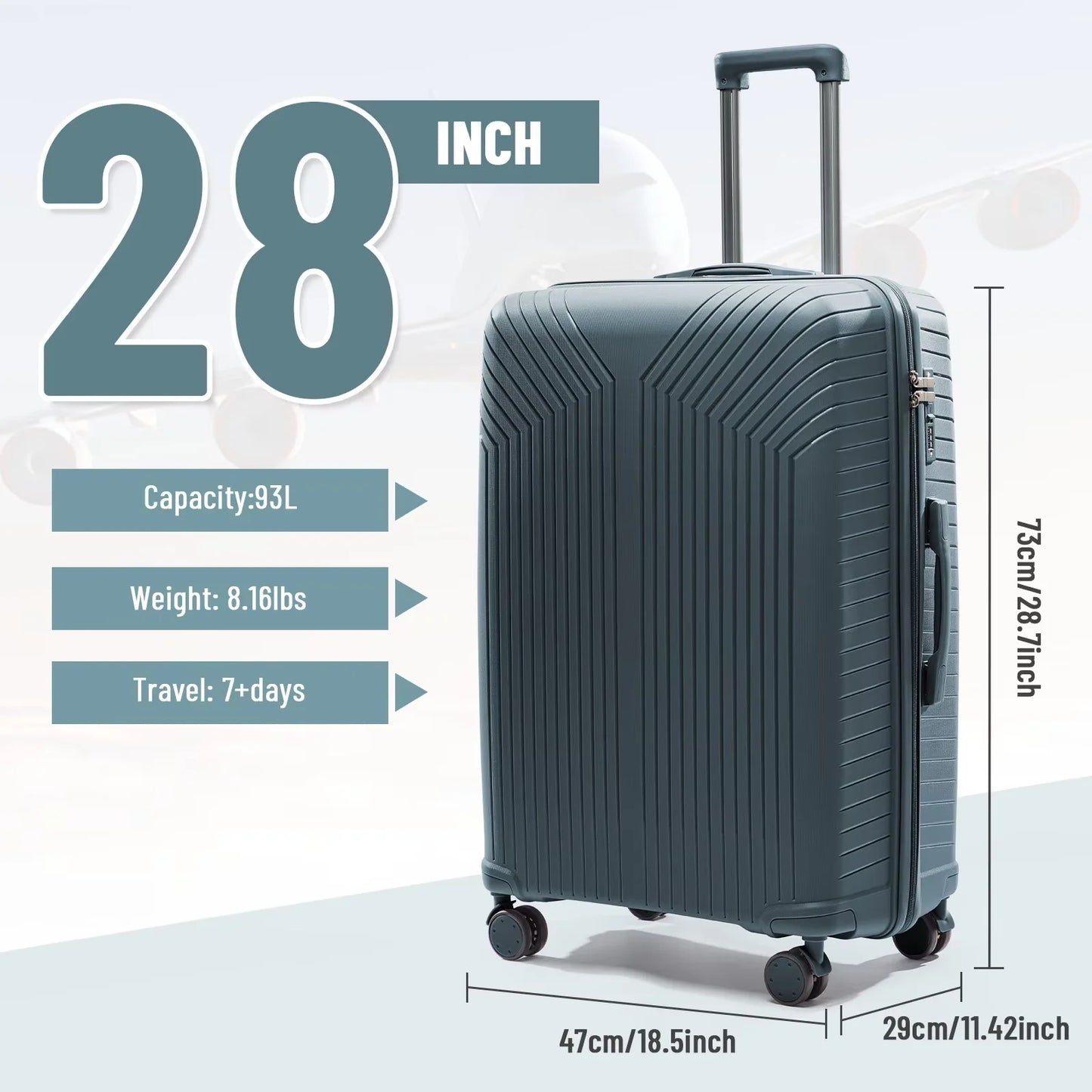 Travel Suitcase 2024 New Large Capacity Rolling Luggage Durable TSA Carry-On Cabin Suitcase 20/24/28 inch Trolley Case Luggage
