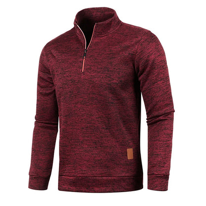 Sweat demi-zip homme – Tissu épais et col montant