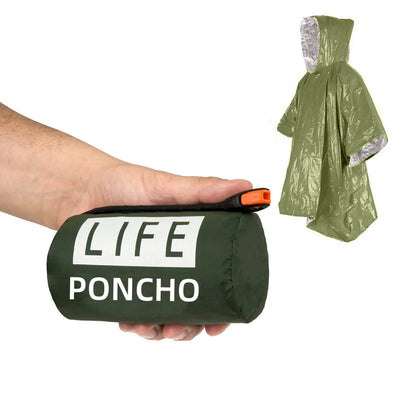 Poncho de Pluie / Couverture de Survie Thermique d'Urgence