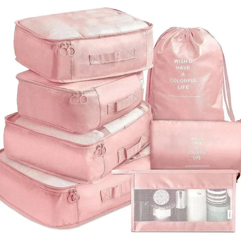 7-piece travel storage bag, portable bag, trendy bag, folding, storage, handbag, packaging box set, convenient for travel