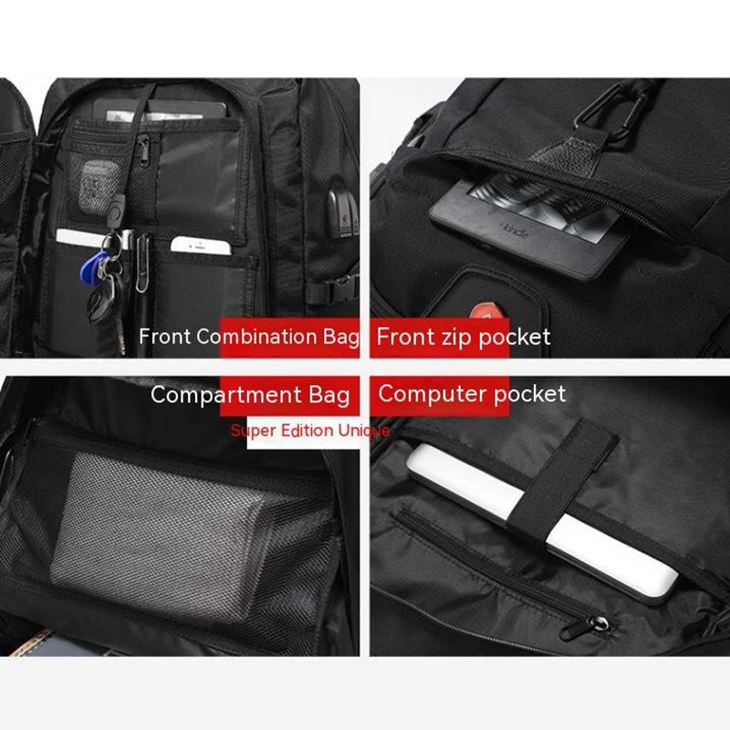 Travel Backpack Large Capacity Expandable Boarding Luggage Bag Leisure Fashion Multi Compartment Storage Waterproof Backpacks
