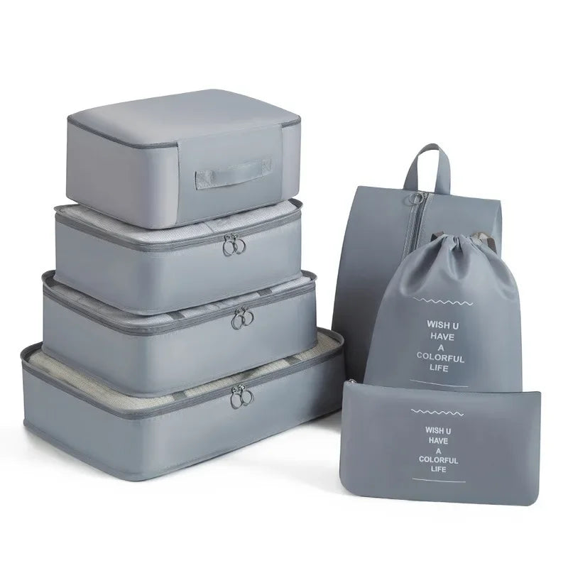 7-piece travel storage bag, portable bag, trendy bag, folding, storage, handbag, packaging box set, convenient for travel