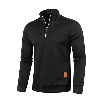 Sweat demi-zip homme – Tissu épais et col montant