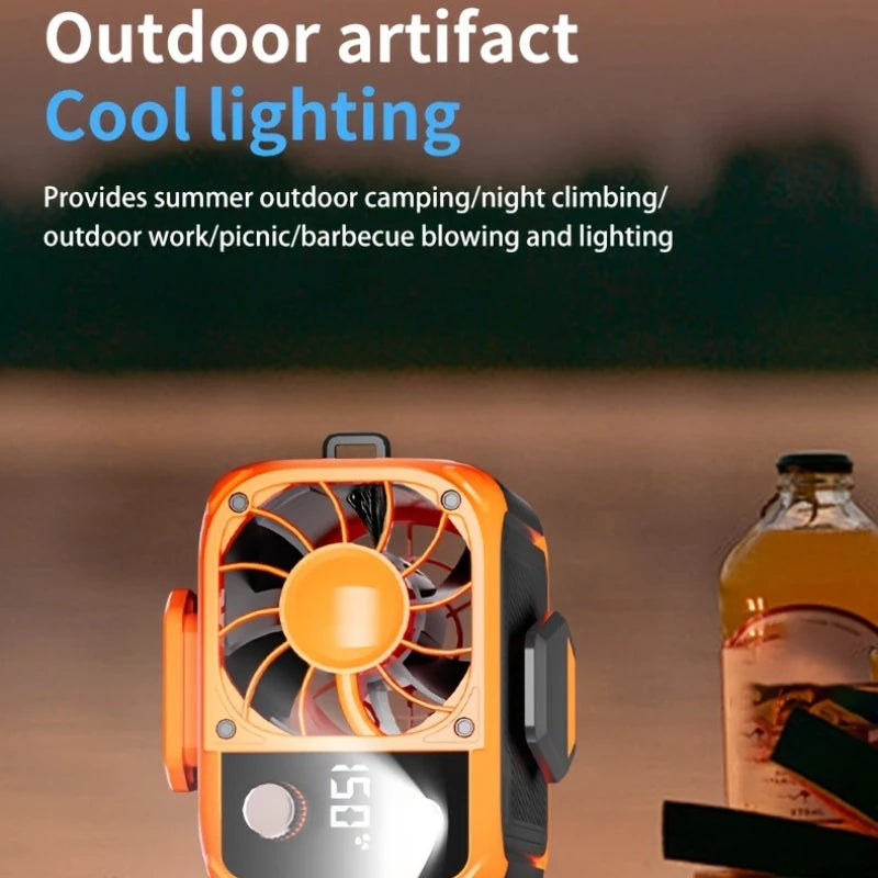 Batterie Externe Portable 5000mAh avec Lampe LED et Ventilateur Intégré