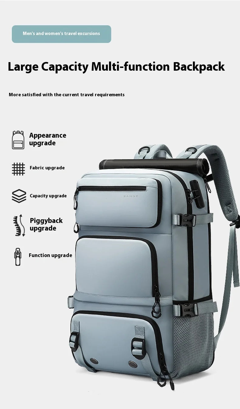 Bange Travel bag For Men Large Capacity  Femal Business Backpack With Shoe Compartment Waterproof Anti-theft Backpacks