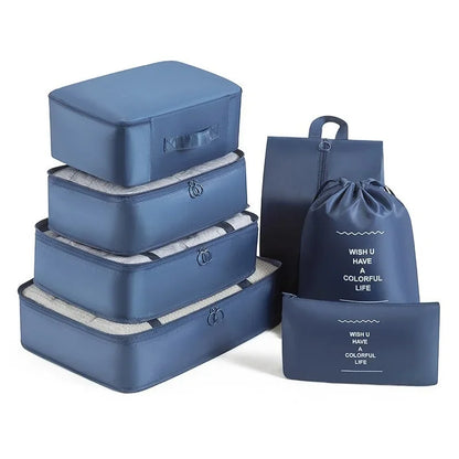 7-piece travel storage bag, portable bag, trendy bag, folding, storage, handbag, packaging box set, convenient for travel