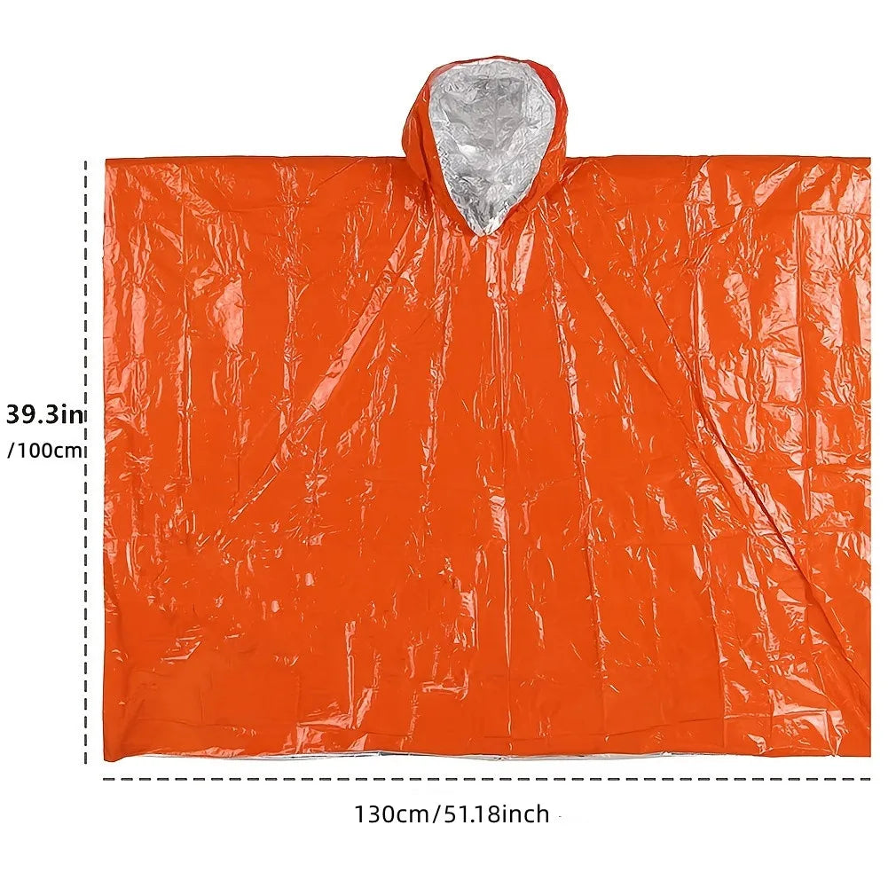 Poncho de Pluie / Couverture de Survie Thermique d'Urgence