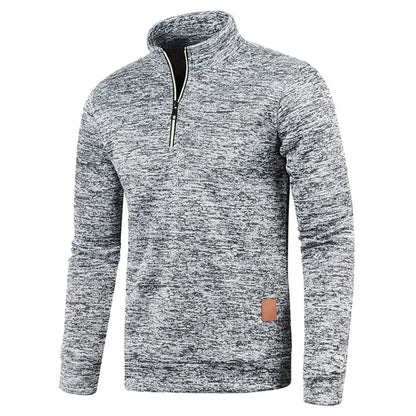 Sweat demi-zip homme – Tissu épais et col montant