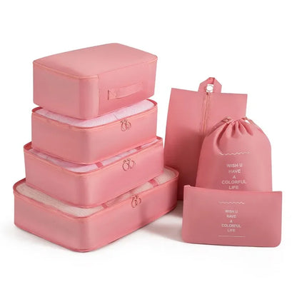 7-piece travel storage bag, portable bag, trendy bag, folding, storage, handbag, packaging box set, convenient for travel
