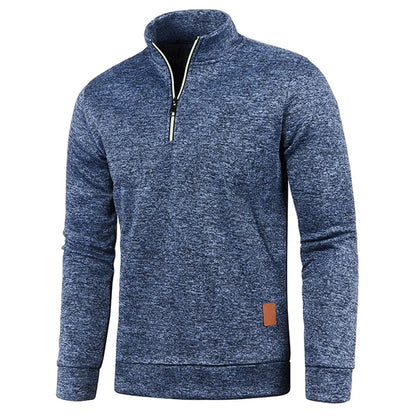 Sweat demi-zip homme – Tissu épais et col montant