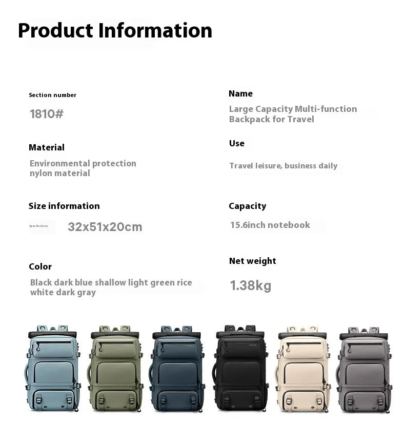 Bange Travel bag For Men Large Capacity  Femal Business Backpack With Shoe Compartment Waterproof Anti-theft Backpacks