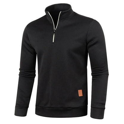 Sweat demi-zip homme – Tissu épais et col montant