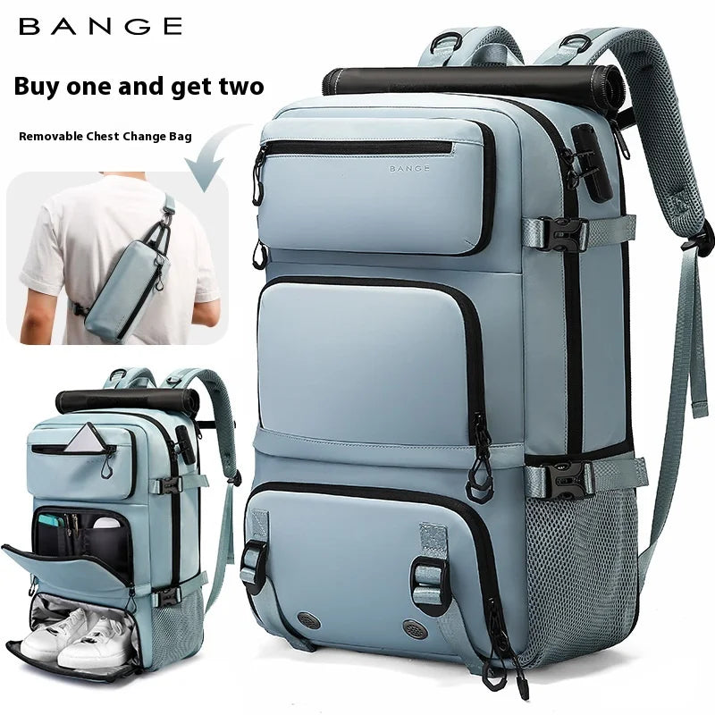 Bange Travel bag For Men Large Capacity  Femal Business Backpack With Shoe Compartment Waterproof Anti-theft Backpacks