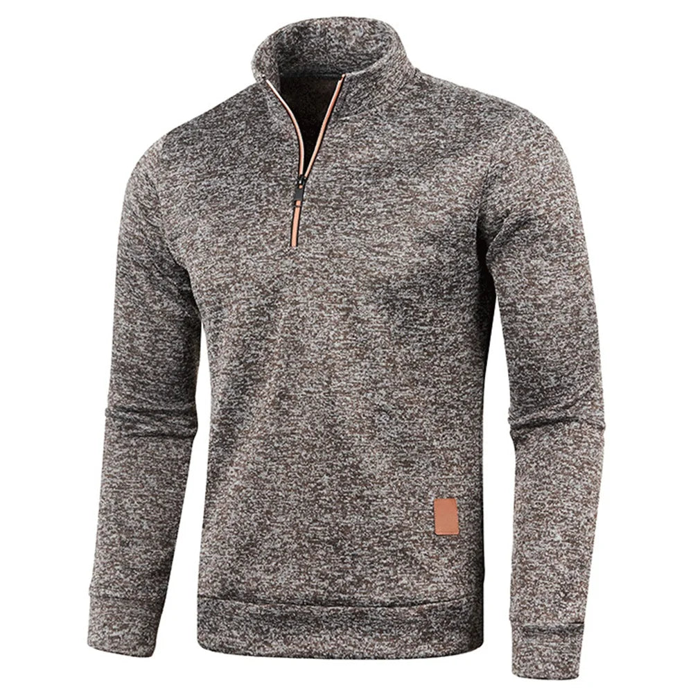 Sweat demi-zip homme – Tissu épais et col montant