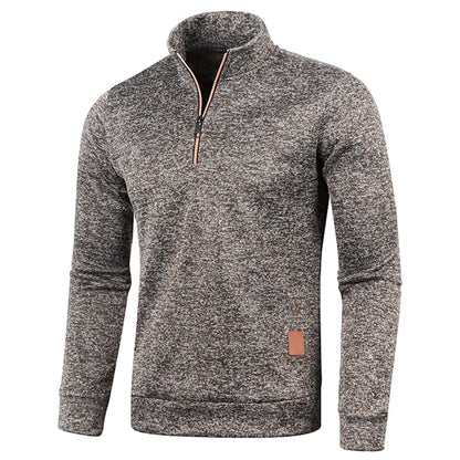 Sweat demi-zip homme – Tissu épais et col montant